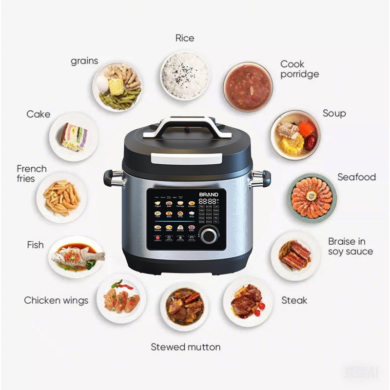 Multifunctional Stainless Steel Digital Pressure Cooker Air fryer